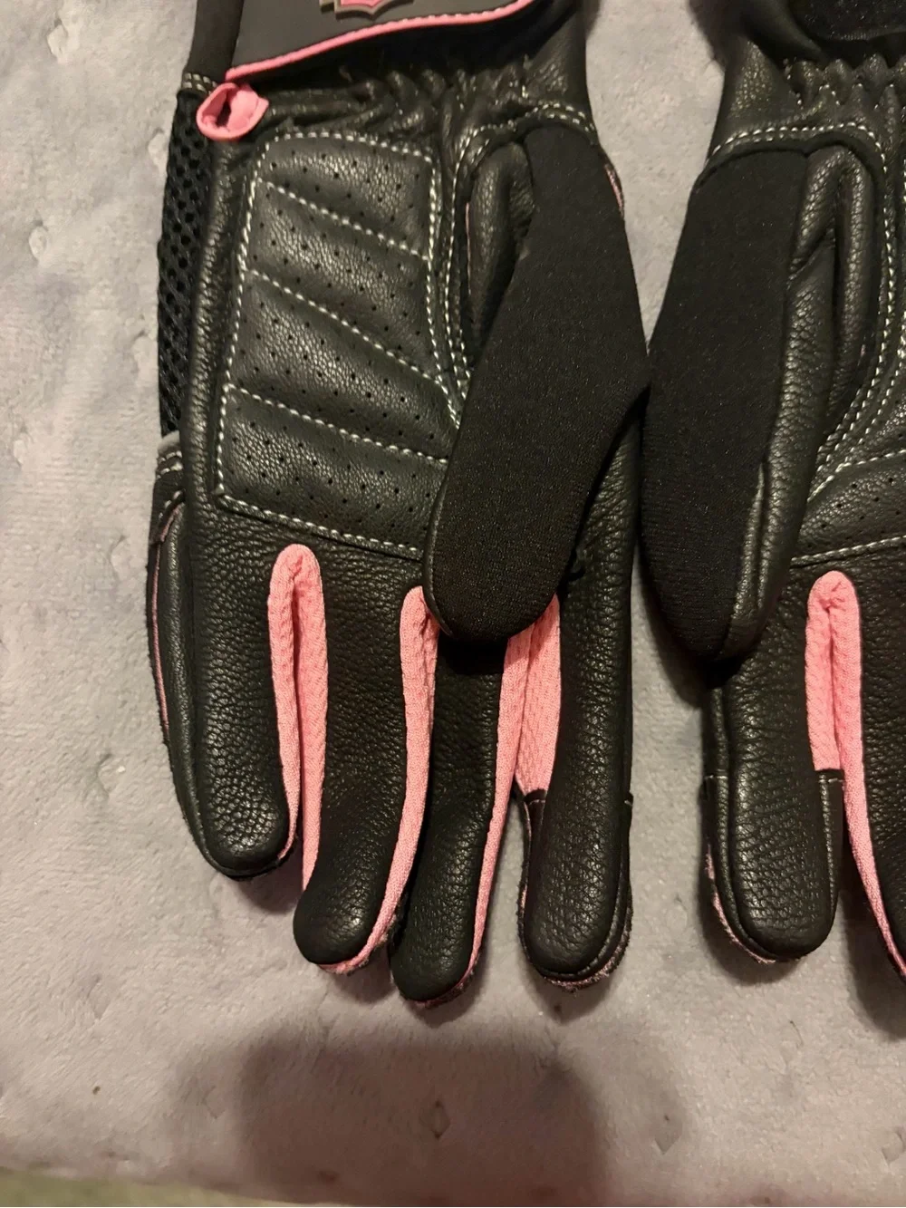 Harley-Davidson Black and Pink Women's Riding Gloves